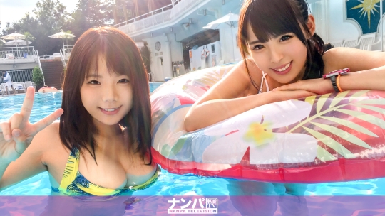 【プールナンパ!】顔面偏差値高すぎの美乳&巨乳OL2人組!仕事のストレス発散するかのごとく、肉欲全開4P乱交SEX!-0